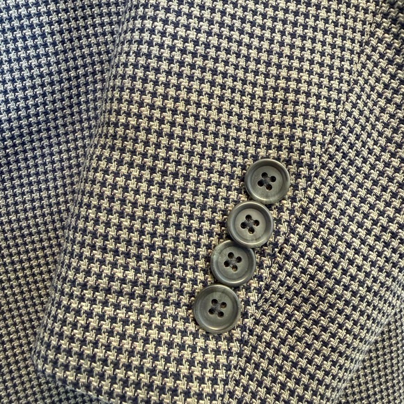 Vintage Chaps by Ralph Lauren Houndstooth Blazer 42R Silk Wool Blend Y2K Canada - Picture 9 of 12